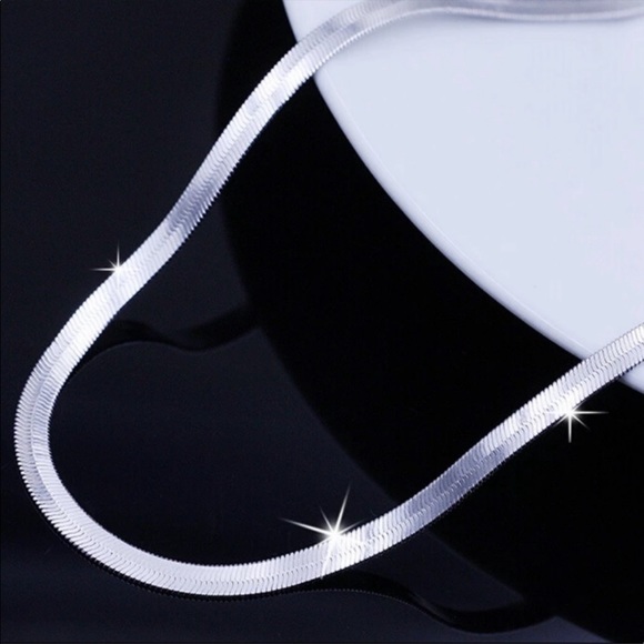 NEW 925 STERLING SILVER SNAKE FLATE NECKLACE, NICE NECKLACE, CUTE NECKLACE - Picture 6 of 7